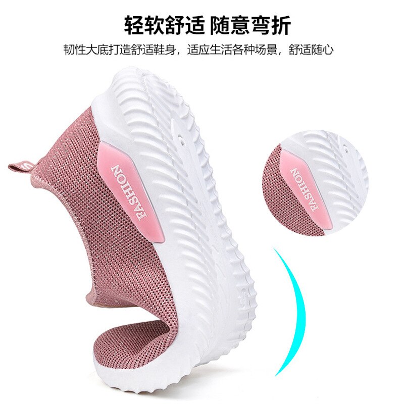 Zpxhsm zomer dames casual gevulkaniseerde schoenen dames sneakers dames gebreide platte schoenen dames slip on dames loafers  a540