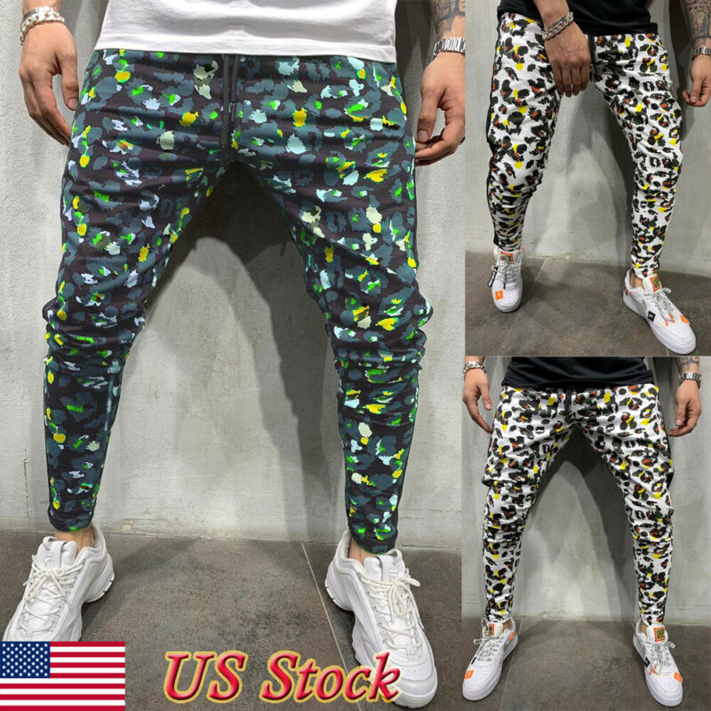 Men's Slim Fit Straight Leg Trousers - Casual Pencil Jogger Cargo Pants