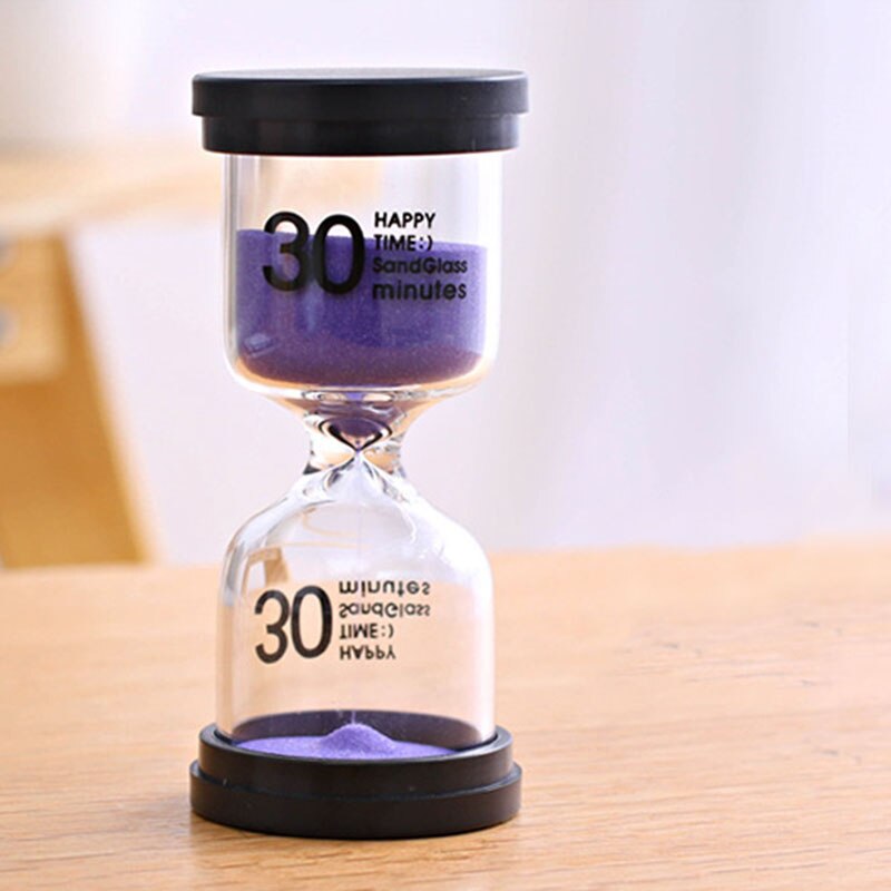 Desktop Sand Clock Timer 10 Minutes / 15 Minutes / 30 Minutes Children's Brushing Striking Hourglass Timer Home Decorations: purple / 30min