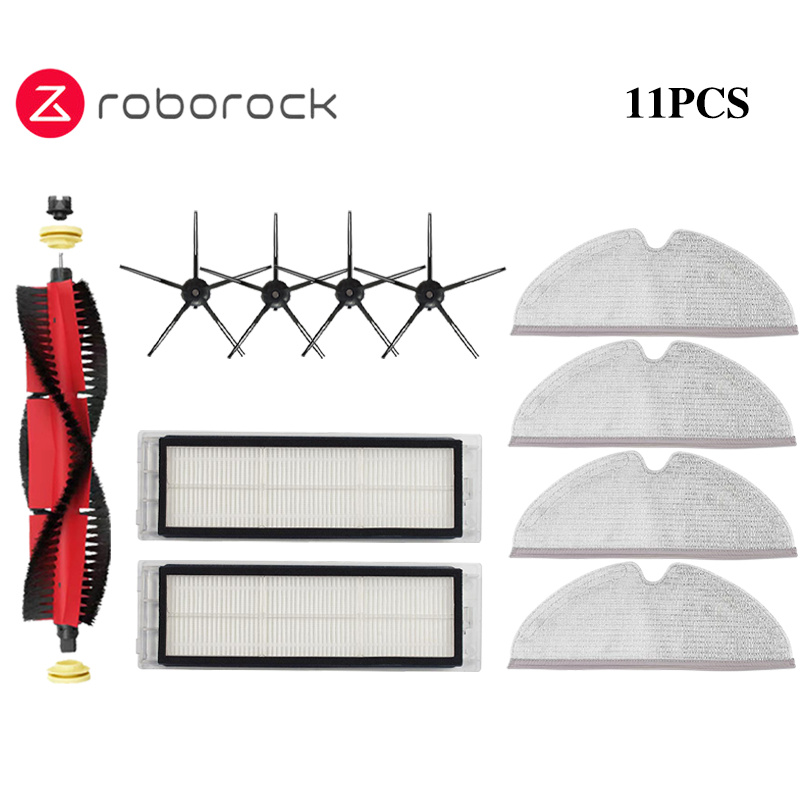 Roborock S5 S50 S51 S55 S6 S60 S6 Pure Akcesoria do odkurzaczy Filtr HEPA Ściereczka do mopa Boczna szczotka główna Części zamienne: Beżowy