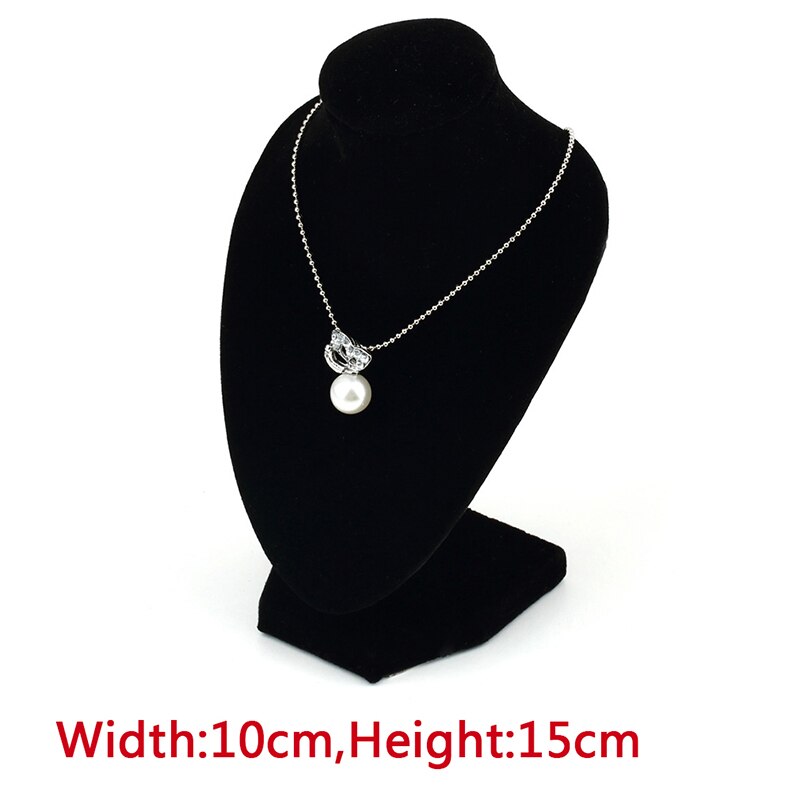 Présentoir en tissu velours noir, support pour collier, Mannequin, bijoux, pendentif, 1 pièce: Default Title