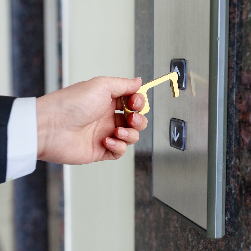 Commande manuelle antibactérienne en laiton, ouvre-porte EDC, poignée d'ascenseur, clé de maison, outil manuel de sécurité sans Contact,