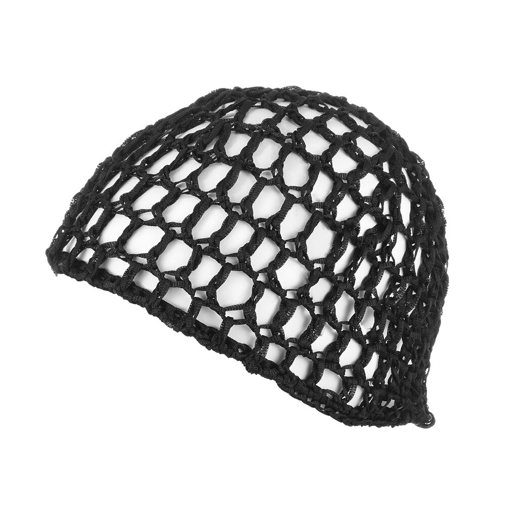 Gorro de malla de punto suave para el pelo, gorro de redecilla de rayón para el cuidado del cabello, turbantes de noche para dormir, accesorios de peinado, 1 unidad: black