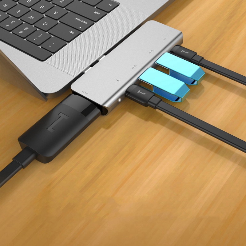 USB-C Hub 4K 60HZ Typ C Hub USB Adapter Unterstützung 87W Ladung für MacBook Profi/TV