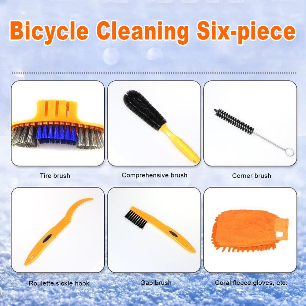 7/8/9pcs Cleaning Kit Bicycle Chain Washer Bicycle Chain Washer Mountain Bike Cleaning Tool Brush Set Bicycle Accessories
