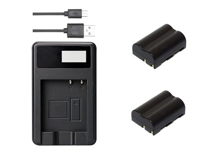 Da -el3,  en -el3a enel 3,  enel 3a kamera batteri + usb oplader til nikon  d100,d70, d70 outfit , d70s sæt , d50 sæt  ,d100 slr , d70 slr.: Gul
