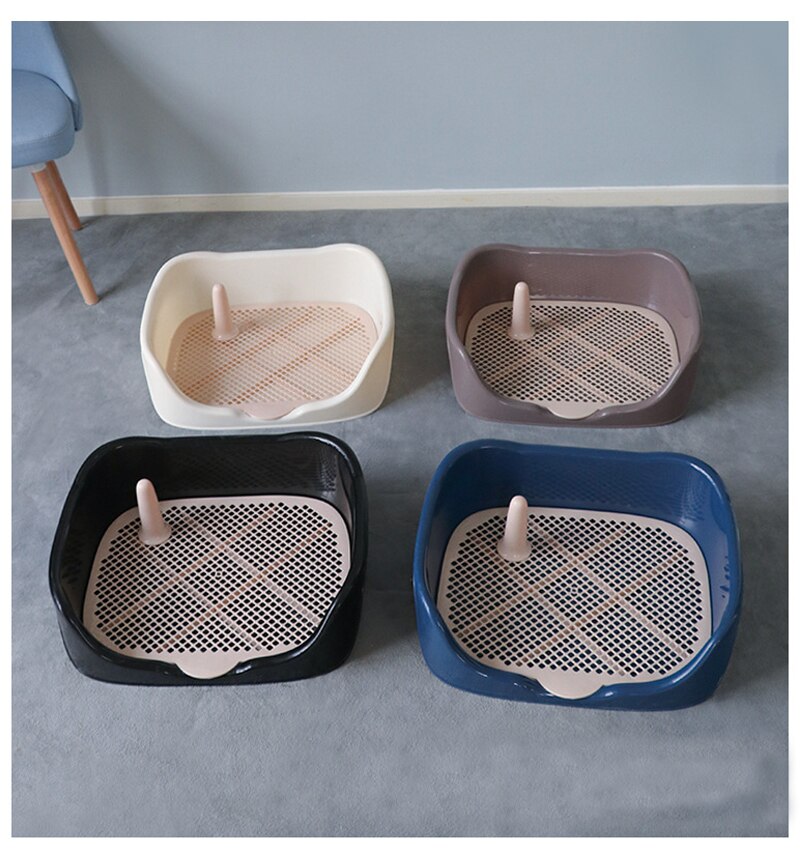 Toilette Portable en plastique Double couche pour chien, tapis d'entraînement pour chiot chat, toilette pour petit Animal, nettoyage des animaux domestiques, fournitures d'intérieur