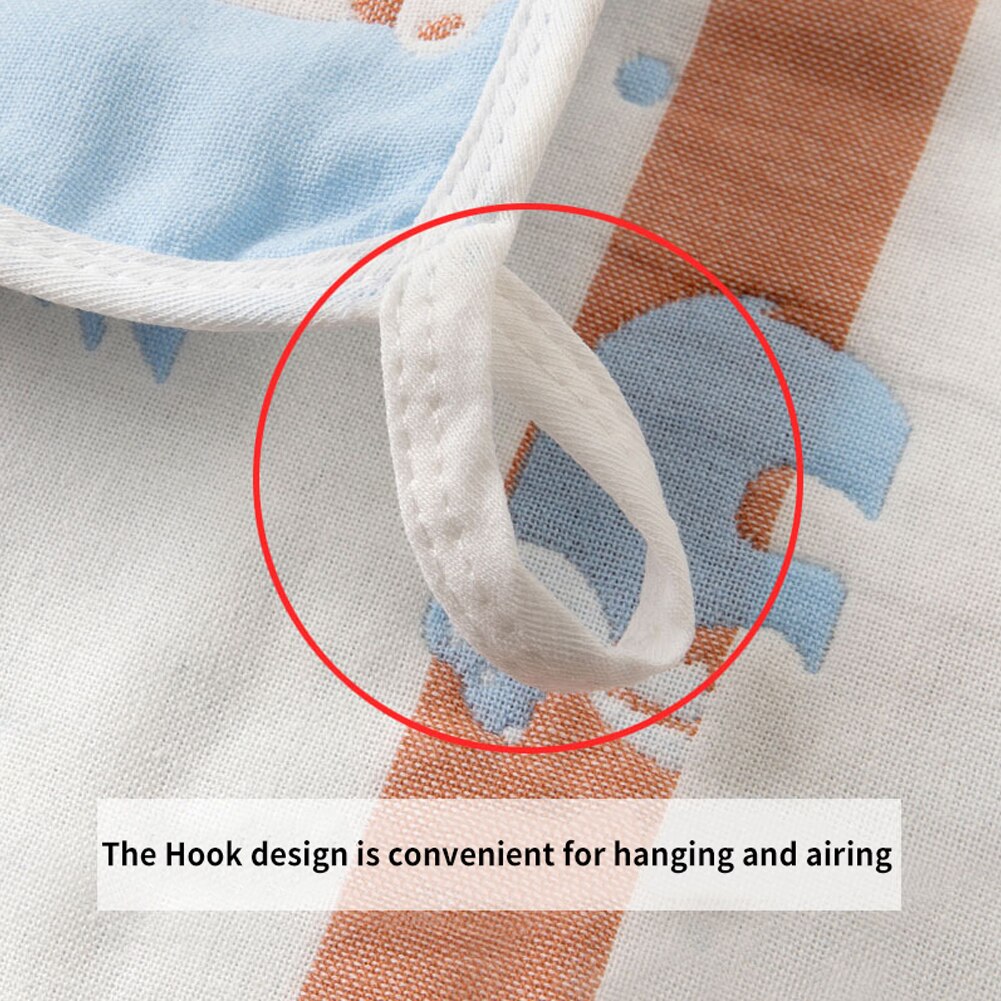 Pasgeboren kind baby jongen meisje katoenen handdoek vierkant 6 lagen gaas cartoon haak slabbetjes goed ademend schattig zoet boerendoekje