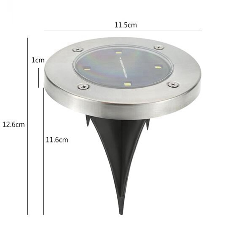 4/8/12 led solcelledrevet underjordisk lys utendørs vanntett hagevei gulv begravde lys solcellelampe for plen i hjemmet