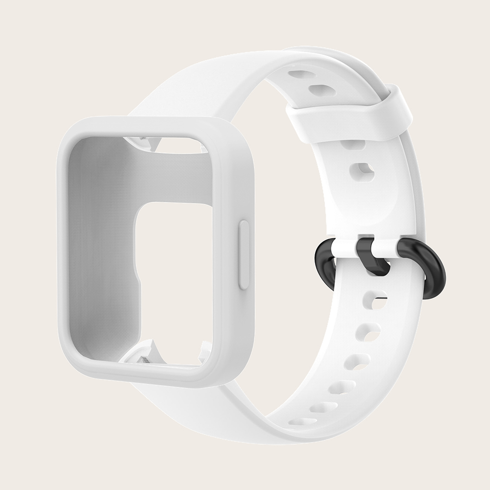 Pour Redmi Watch 2 bracelets + étui de protection Bracelet 2 en 1 Bracelet en Silicone Bracelet de montre pour Redmi Watch 2 Lite: Rose vert