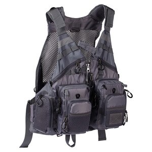 Bassdash Ademend Vissen Vest Outdoor Sport Fly Zwemmen Veiligheid Verstelbare Utility Vest Visgerei Voor Mannen En Vrouwen: Gray