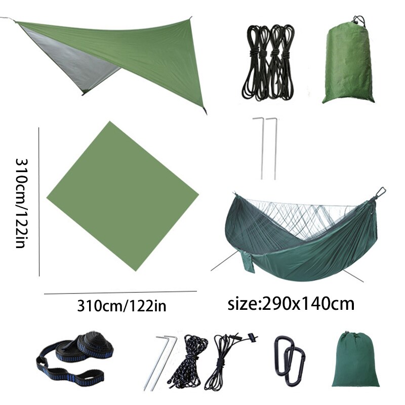 1pcs outdoor camping nylon parachute cloth automatic quick-opening mosquito net hammock canopy set sky tent S7B0983