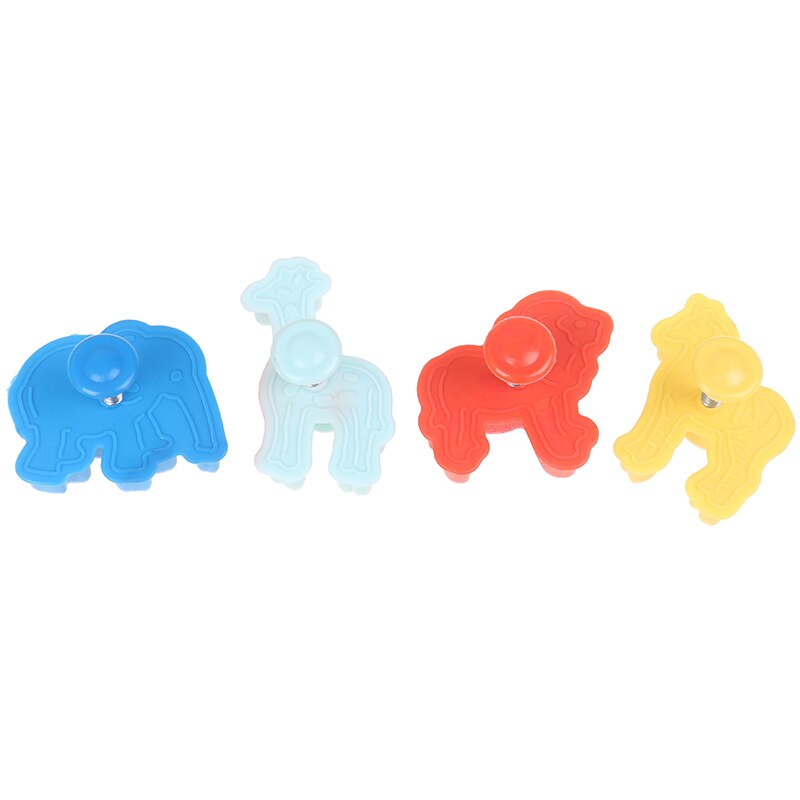 4PCS Animal Plasticine Mold Tools Set Kit Sand Kids Playdough Modeling Clay cookies bake die