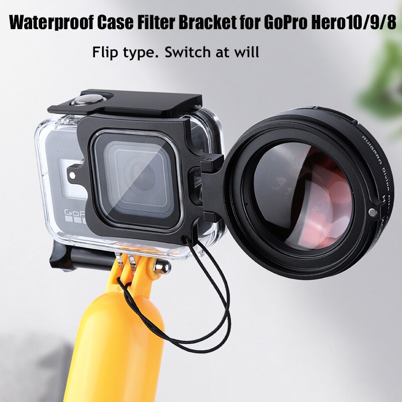 16X Macro Filter for Gopro 10/9/8 Black Original Waterproof Case Diving Red Purple Filter +Adapter Ring+Lens Cap for Gopro 10/9