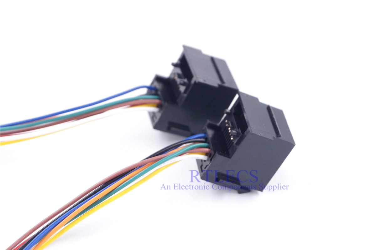 2 st 648-8 p 8c rj45 modulär kontakt 648 8 p 8c uttag hona krimptråd 8 kärnor 15 cm längd svart isolator nätverkskontakt