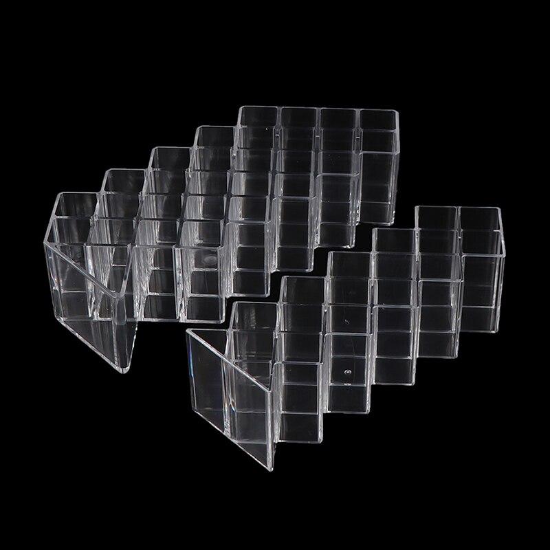 Gitter akryl læbestift organisator stående makeup opbevaringsstativ bord lipgloss holder gennemsigtig kosmetik beholder