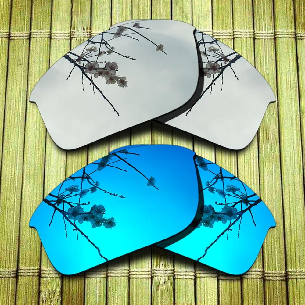Polarized Replacement Lense For-Oakley Bottle Rocket Sunglasses Frame True Color Mirrored Coating - Options: 1x Chrome-1x Blue