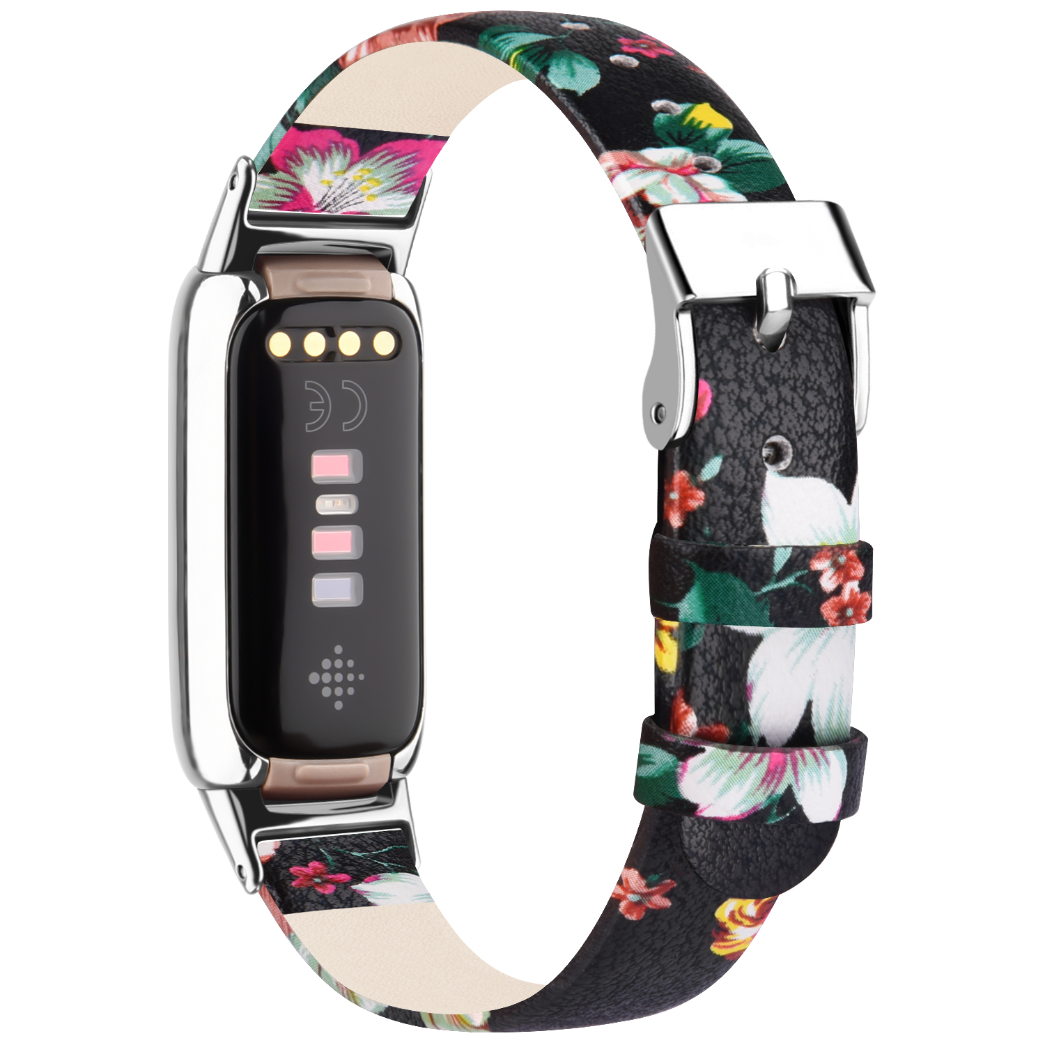Til fitbit luxe-rem ekte lærrem justerbar klokkereim erstatningsarmbånd til fitbit luxe-armbånd armbånd korrea: Rød svart