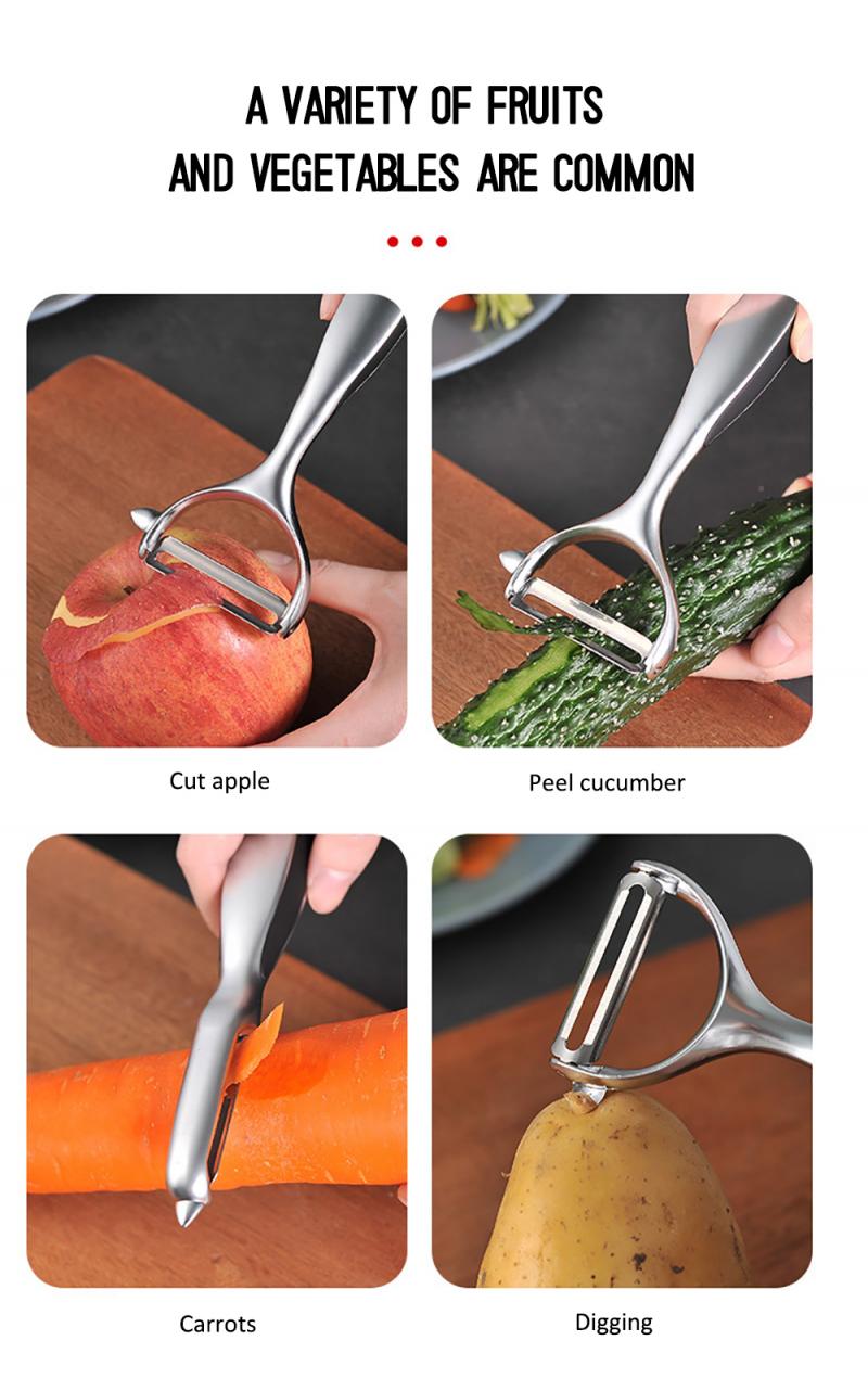 Multifuncional afiada durável aço inoxidável frutas vegetais maçã pêra batata cenoura descascador acessórios de cozinha gadget