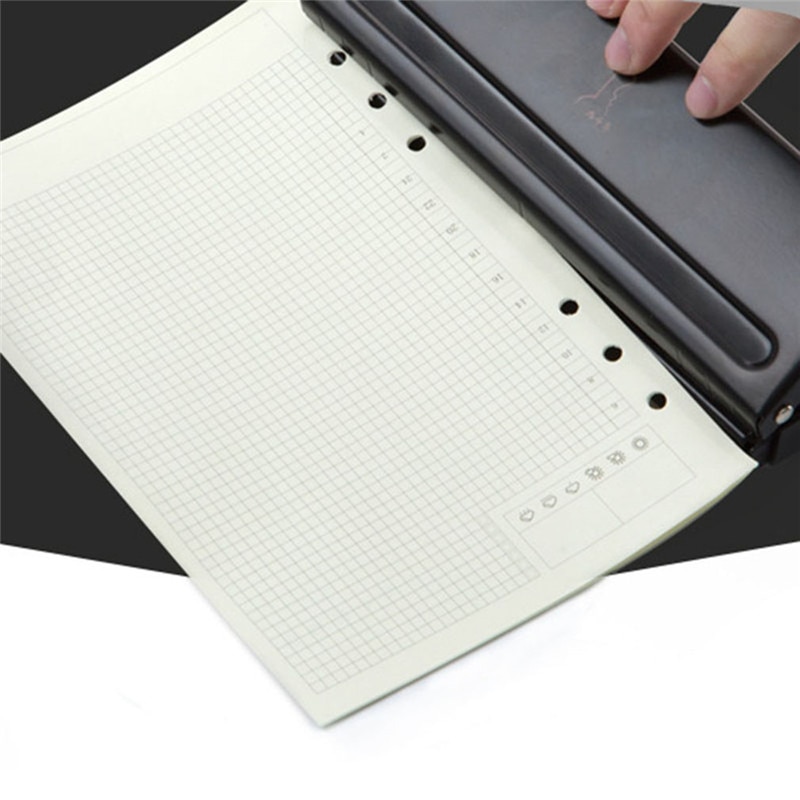Punch Black Craft Punch 6 Gat Papier Cutter Verstelbare Diy A4 A5 A6 Losbladige Papier Puncher Scrapbooking Kantoor briefpapier Tool
