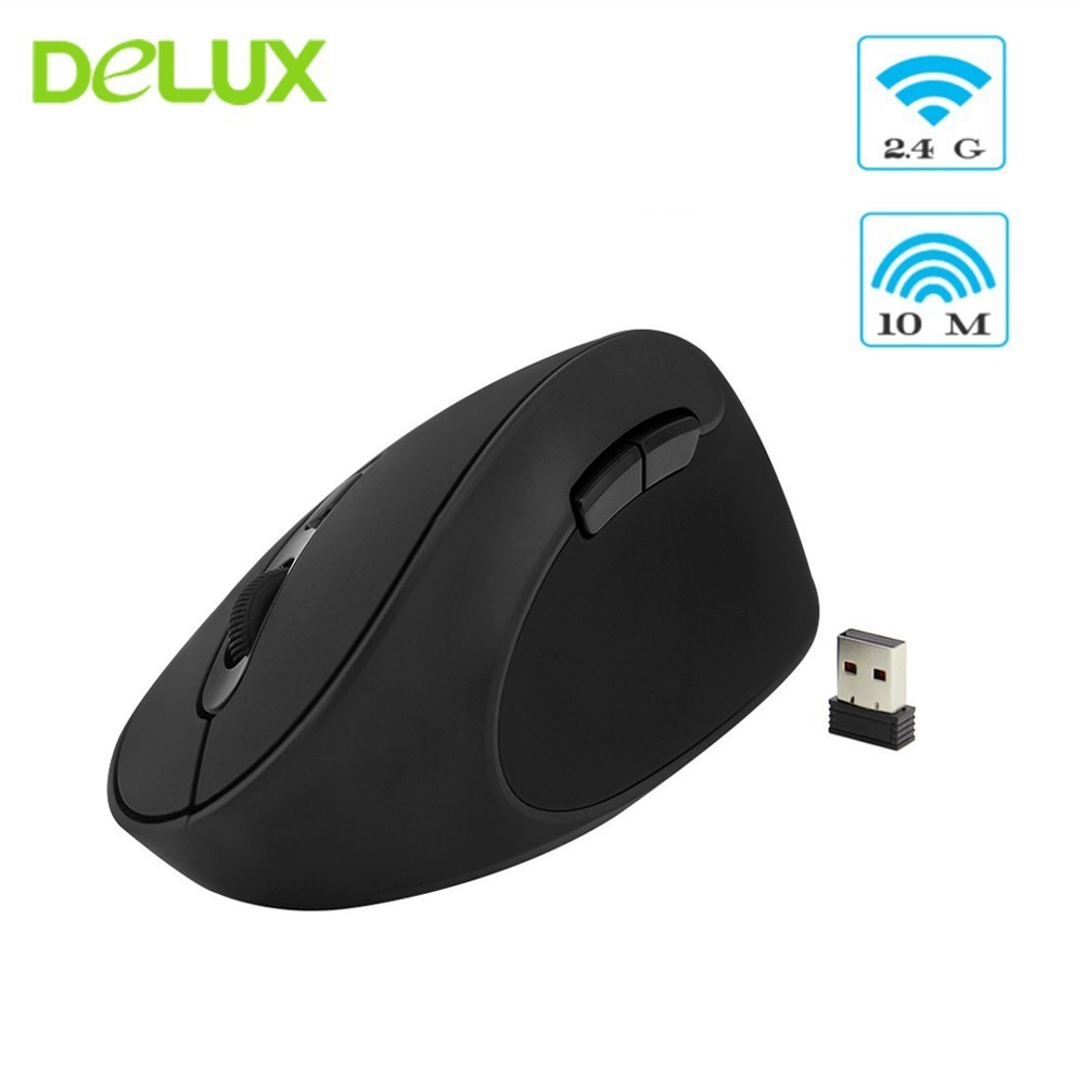 Delux M618SE Wireless Mouse Vertical Ergonomic Mause USB 6D 1600 DPI Computer Gaming Mice With Mause Pad For PC Laptop Desktop