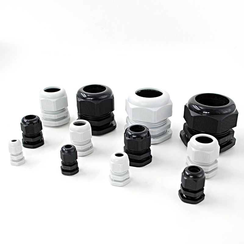 10 sztuk IP68 PG19 PG21 PG25 dla 12-21mm drutu kabel CE biała czarna wodoodporna nylon plastikowy dławik kablowy złącze