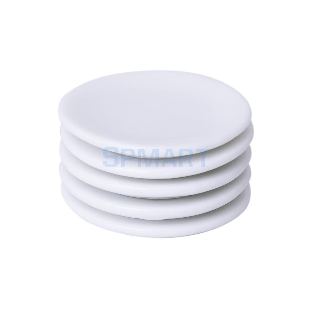 SPMART 5 pcs 1/12 Dollhouse Miniature White Porcelain Dish Plate