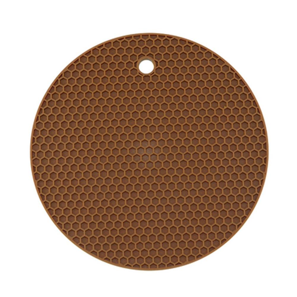 Multi-use Round Silicone Non-slip Heat Resistant Mat Hang Tableware Coaster Cushion Placemat Pot Holder: H