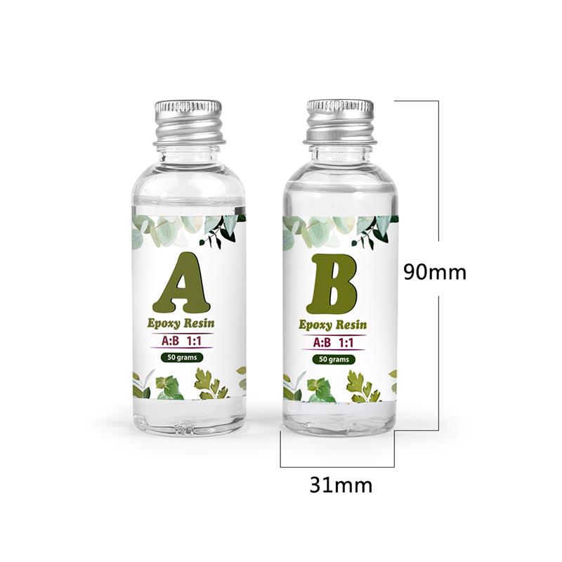 AB Crystal Epoxy AB Resin Glue Small Bottle 1:1 AB Glue With Free 1 Set Resin Molds Making Tools Starter Set Jewelry Making: A50g-B50g