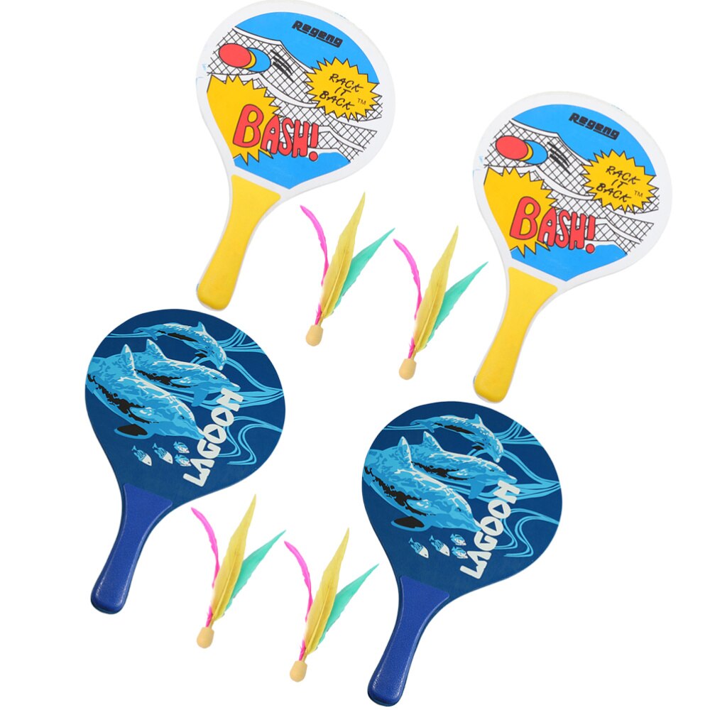 2 conjuntos de placa raquete de badminton raquete de badminton paddle para festa de praia ao ar livre viagem