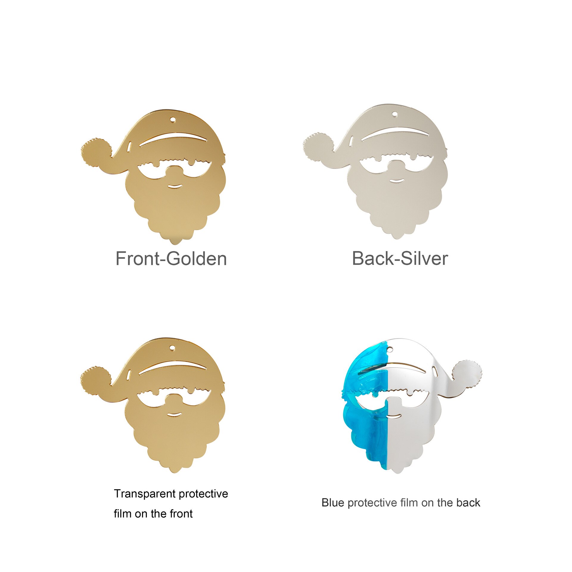 JMS512 Christmas Pendant Christmas 3d Acrylic Mirror Home Decoration Foreign Trade Christmas Tree Ornaments