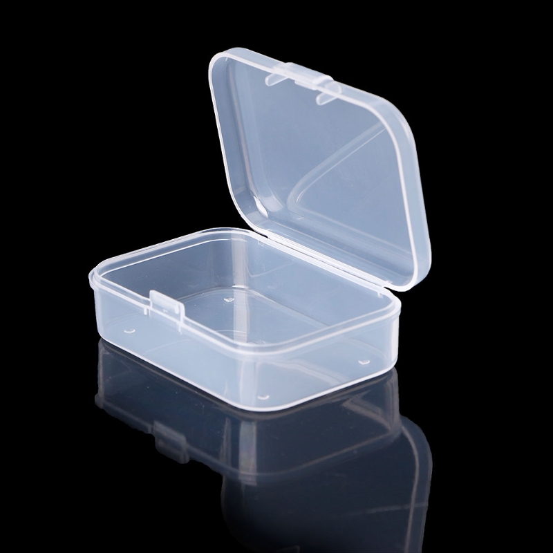 1 Pc Rectangular Plastic Clear Transparent Storage Box Collection Container Organizer Small Items Holder Mini Box