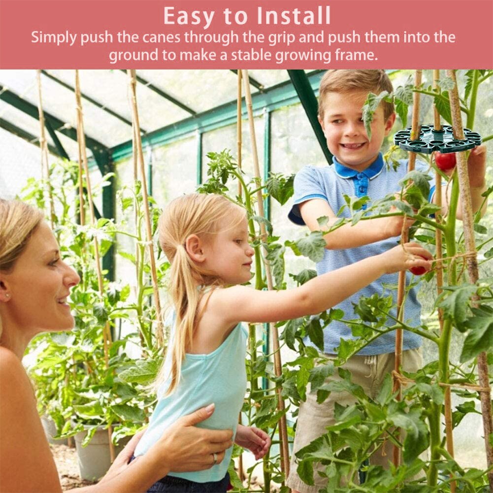 2 Stuks Bamboe Riet Houder Bamboe Wigwam Houder Plant Ondersteuning Riet Connector Grips Pentagon Voor Tuin Klimmen Planten Runner Peas