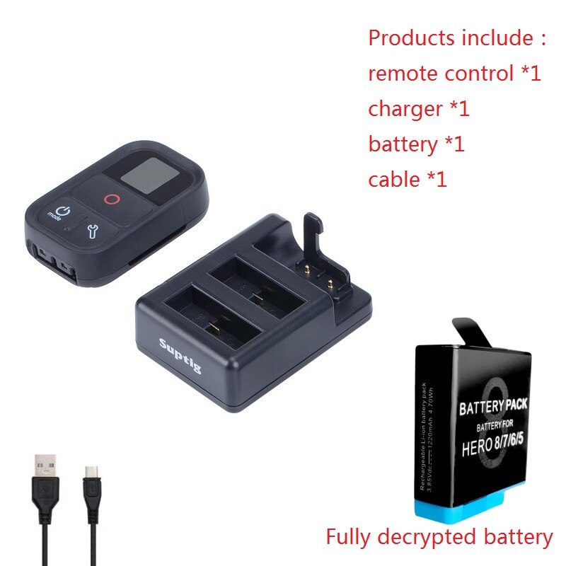 Für Gopro hero 8 7 6 Batterie 3 Weg USB 3 Slots Batterie Ladegerät WiFi Fernbedienung Ladegerät für GoPro hero 5/4 Fernbedienung Voll Decode