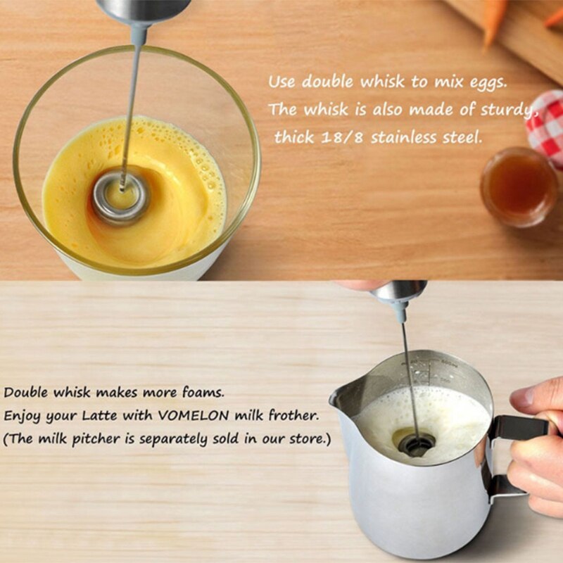 Mælkeskummer håndholdt elektrisk rejse kaffeskummer kaffeskummer til mælkeskummende latte/cappuccinoskummer mixer til drink