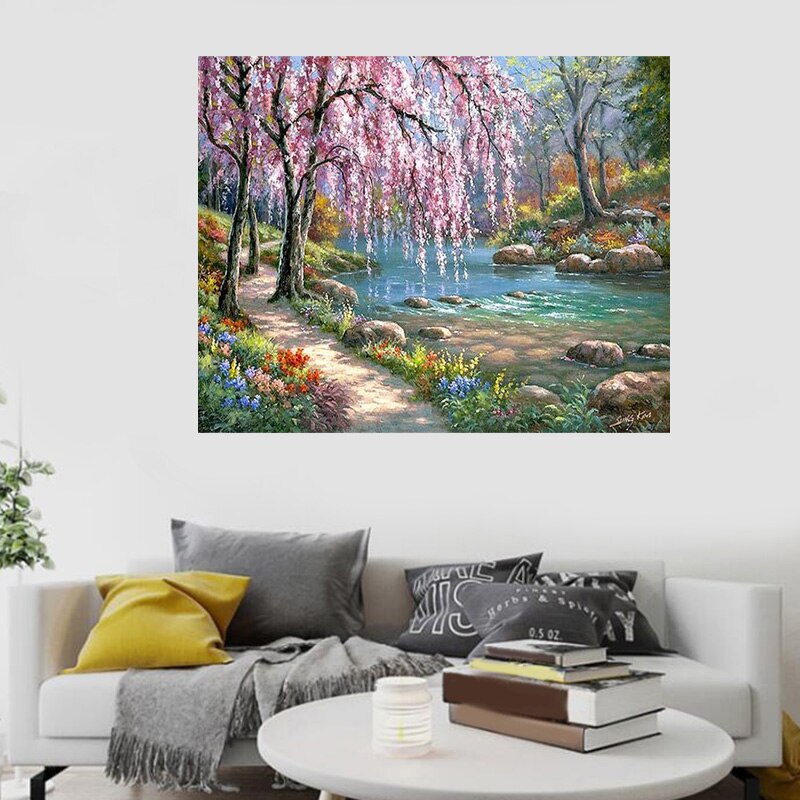 Paint By Numbers For Adults, DIY Canvas Oil Painting Kit Acrylic Painting Kit For Kids Adults Scenery