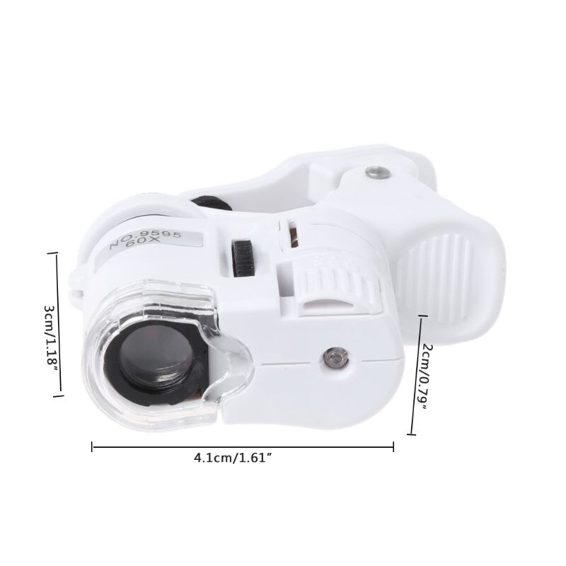 60X Universal Phone Digital Microscope LED Magnifier Jewelry Loupe Lens Zoom Mobile Phone Camera Clip Optical Instrument