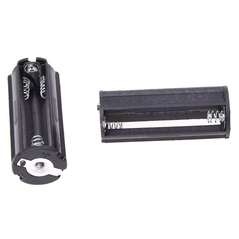 2Pcs Black Battery Holder for 3 x 1.5V AAA Batteries Flashlight Torch