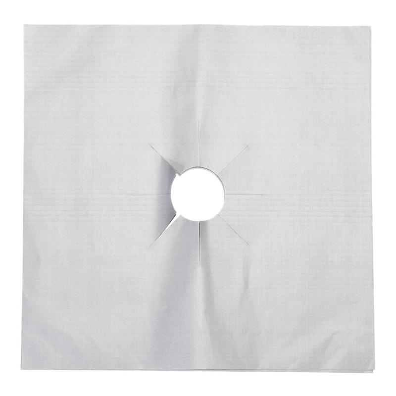 4pcs/lot Stove Protector Cover Liner Non-Stick Aluminum Foil Dishwasher Safe Protective Foil Stove Protectors Cover: Sliver