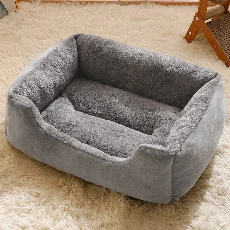 Dessin animé animal de compagnie doux chien lit maison hiver réchauffement grande maison pour chien chat nid lit pour animaux de compagnie chien matelas fournitures pour animaux de compagnie: Chocolate