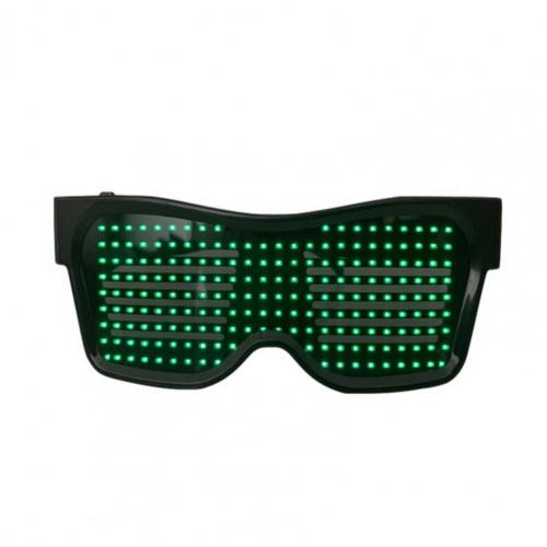 Electronic Bluetooth Luminous Glasses with LED Light Birthday Party Club Props Electronic Bluetooth Luminous Glasses: Green