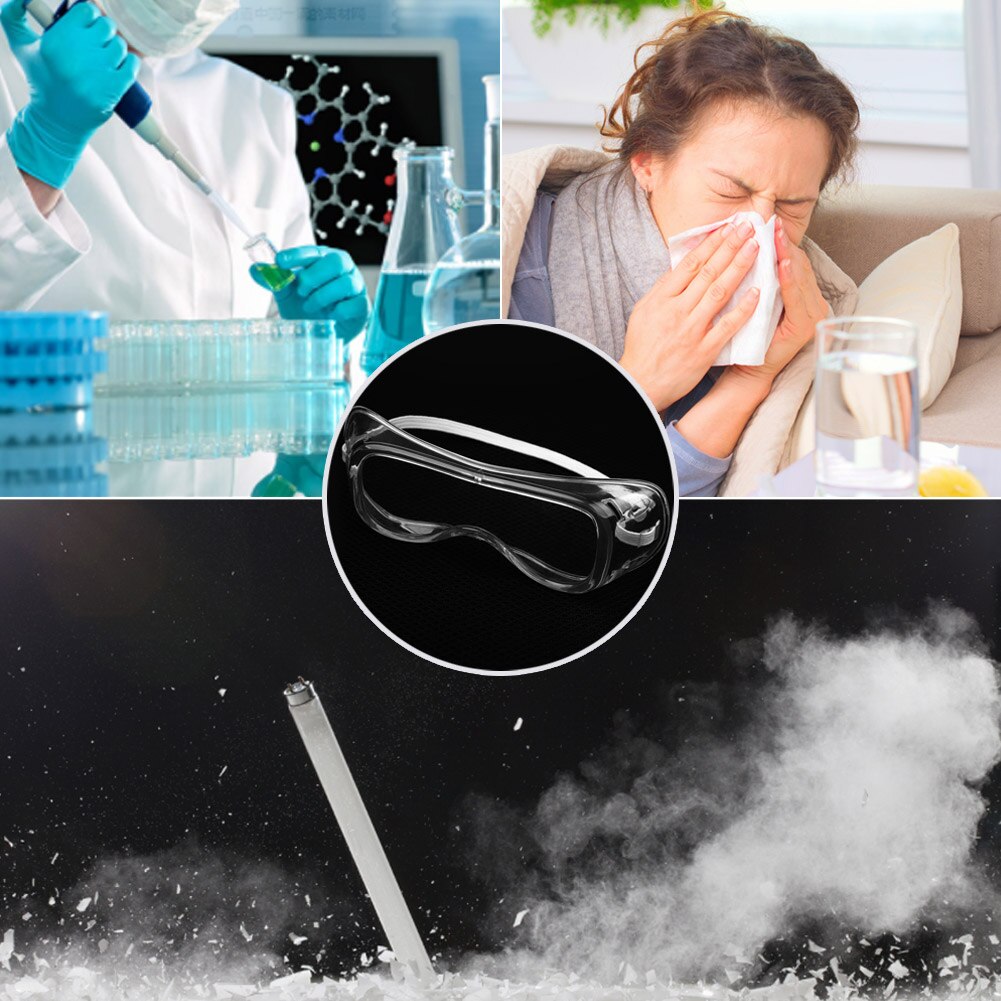 2pc Safety Goggles Vented Glasses Eye Protection Protective Lab Anti Fog Dust Clear for Industrial Soft Edge Goggles