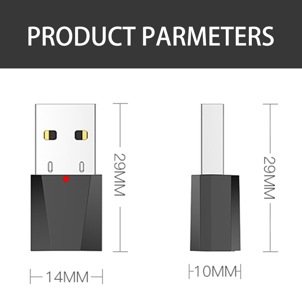 VAORLO 3.5MM Mini Bluetooth Receiver 4.2 Audio Music Stereo Wireless Adapter USB Dongle 3.5MM Jack AUX Bluetooth Receptor
