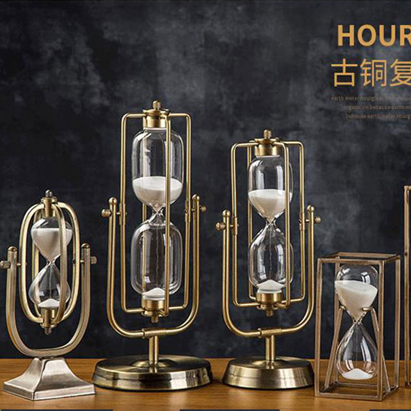 15min Square Frame Simple Hourglass Metal Rotating Hour Glass Office Desktop Decor Kitchen Timer Yoga Sand Clock Xmas Timer