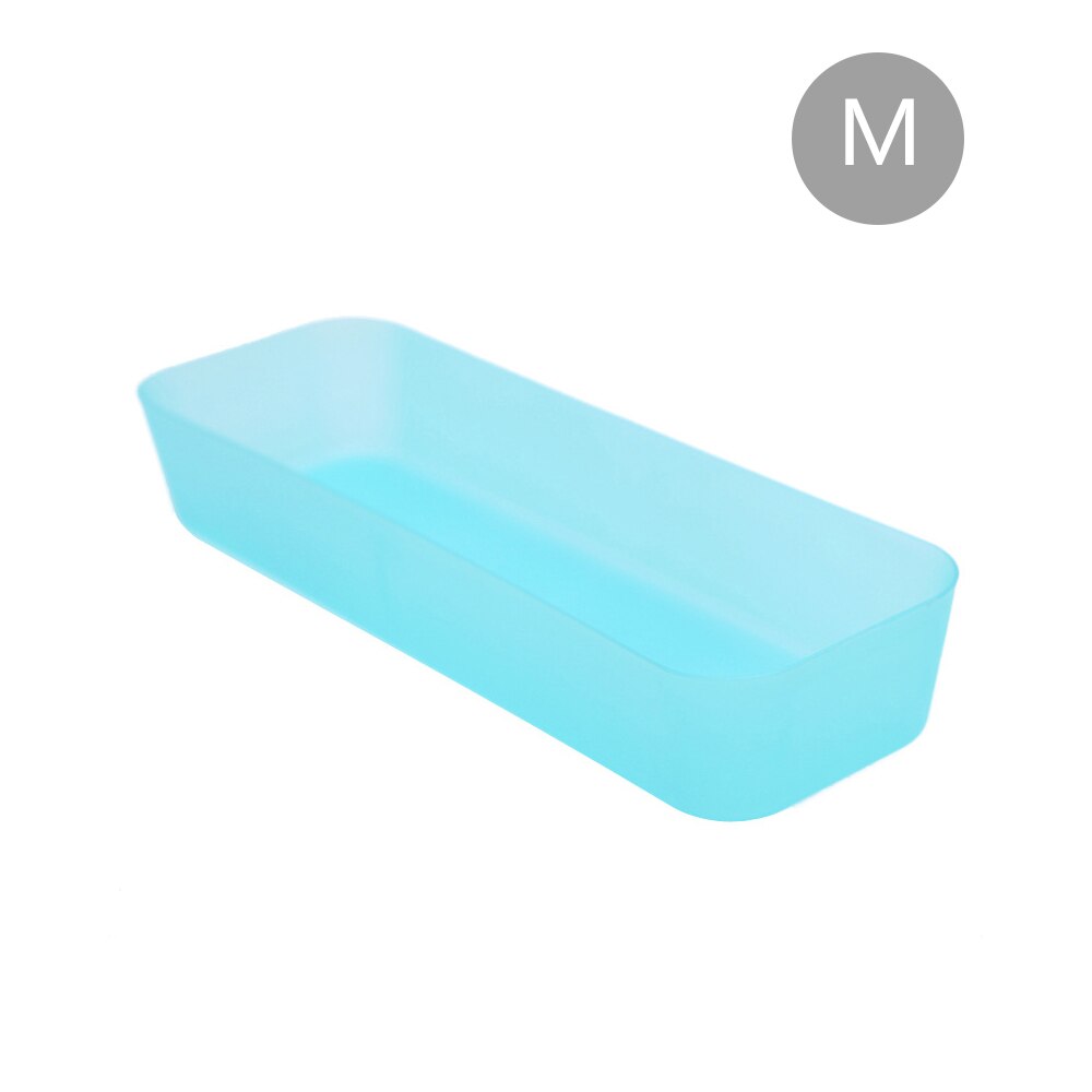 Verstelbare lade keuken bestek verdeler make-up opbergdoos thuis organizer thuis opslag organisatie rekken lade box: Blauw m