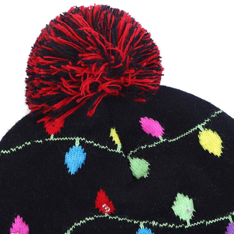 Kerst Beanie Hoed Led Light-Up Gebreide Beanie Hat Cap Kids Kind Kerst Xmas Party Leuke Cap Kostuum Party Jaar Decor