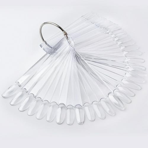 Palette en forme d'éventail d'art d'ongle 50 pièces formation de pratique d'art d'ongle UV Transparent acrylique présentoir de vernis à ongles accessoires de manucure