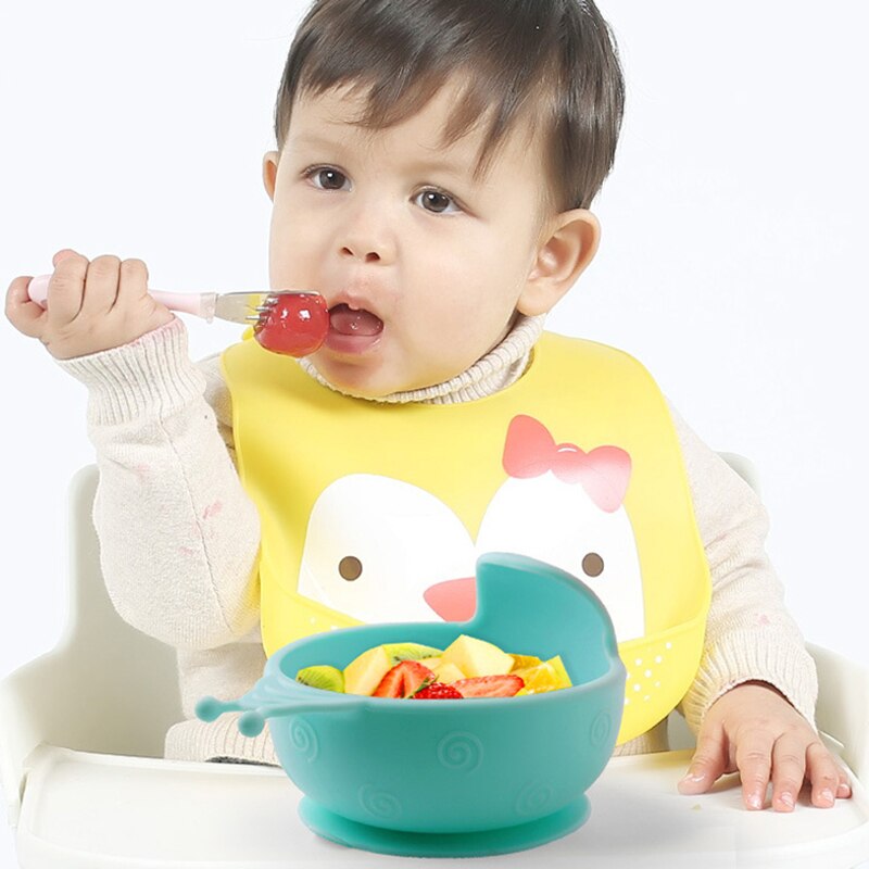 Leuke Cartoon Slakken Babyvoeding Voedsel Servies Kids Gerechten Siliconen Baby Eten Servies Set Anti Baby Training Bowls