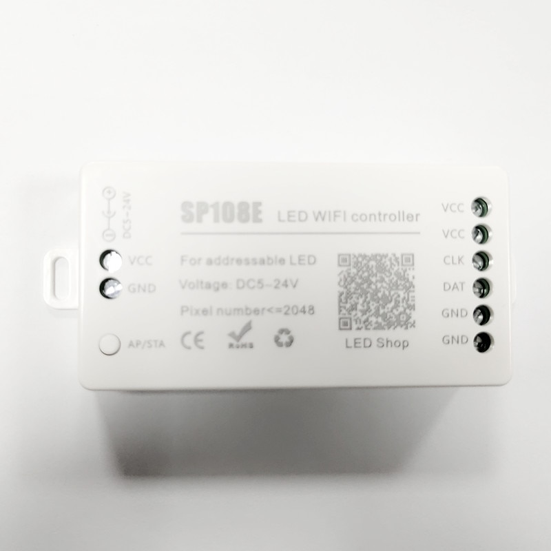 Sp108e led wifi magic controller  sk6812 ws2811 ws2812b ws2813 etc led strip modul lys smart app trådløs kontroll  dc5-24v