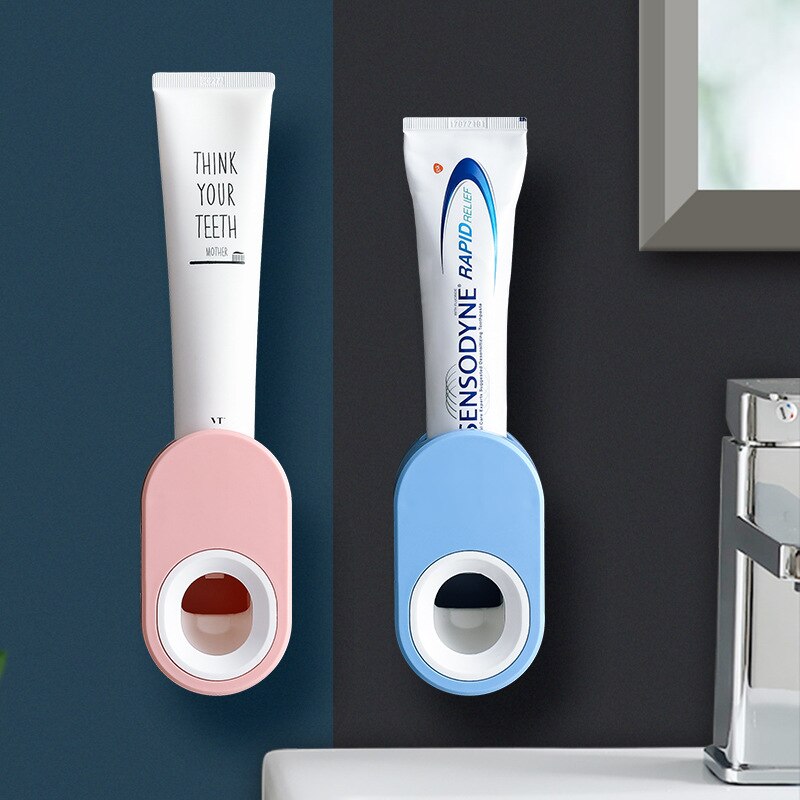 Adhesive Automatic Toothpaste Squeezer Wall-mounted Toothpaste Holder Dispenser Home Toothpaste Bathroom Accessories